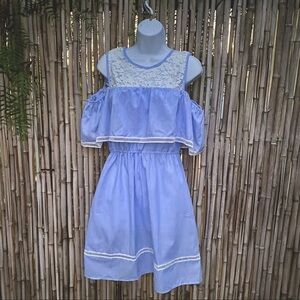 Grifflin Paris cold shoulder poplin blouson dress